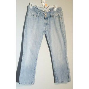 Women Gap Low Rise Stretch Cropped Jeans 28x23 Double Button 8 Inch Rise